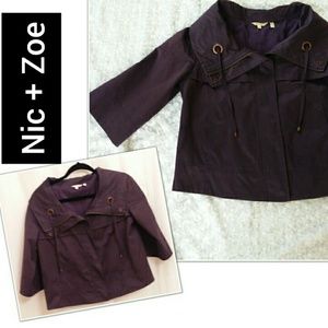 Nic+Zoe Short Jacket Small Plum